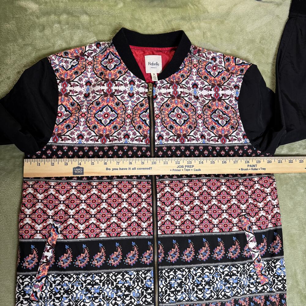 Rafaella Weekend Boho Paisley Medallion Print Lightweight Bomber Jacket M - Picture 8 of 11